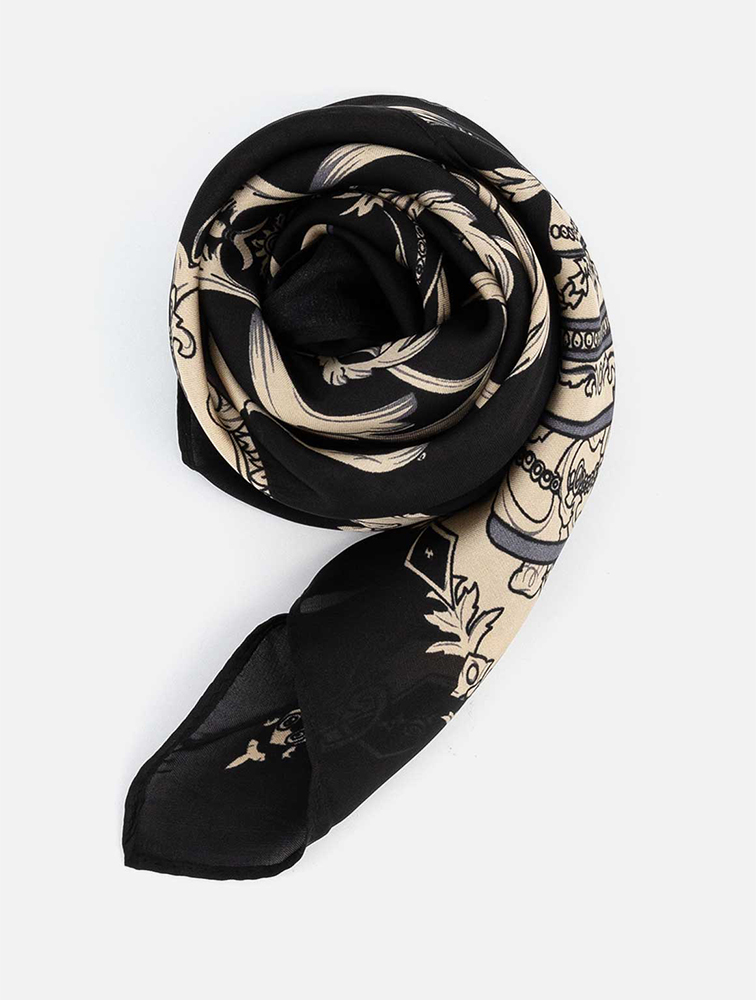 MyRunway | Shop Woolworths Black Print Satin Scarf for Women from