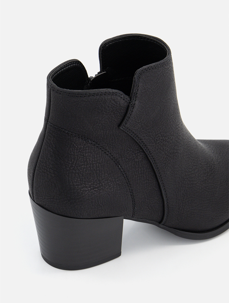 MyRunway | Shop Woolworths Black Side Zip Block Heel Ankle Boots