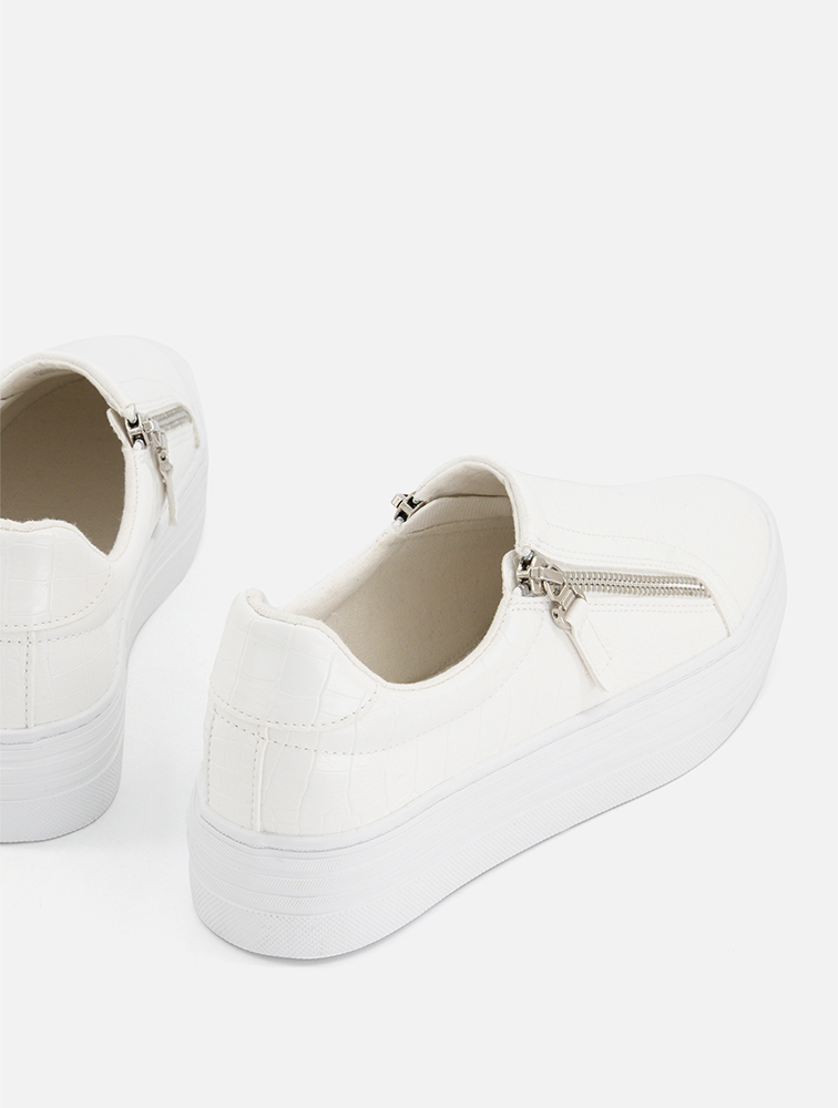 MyRunway | Shop Woolworths Silver Zipped Platform Sneakers for