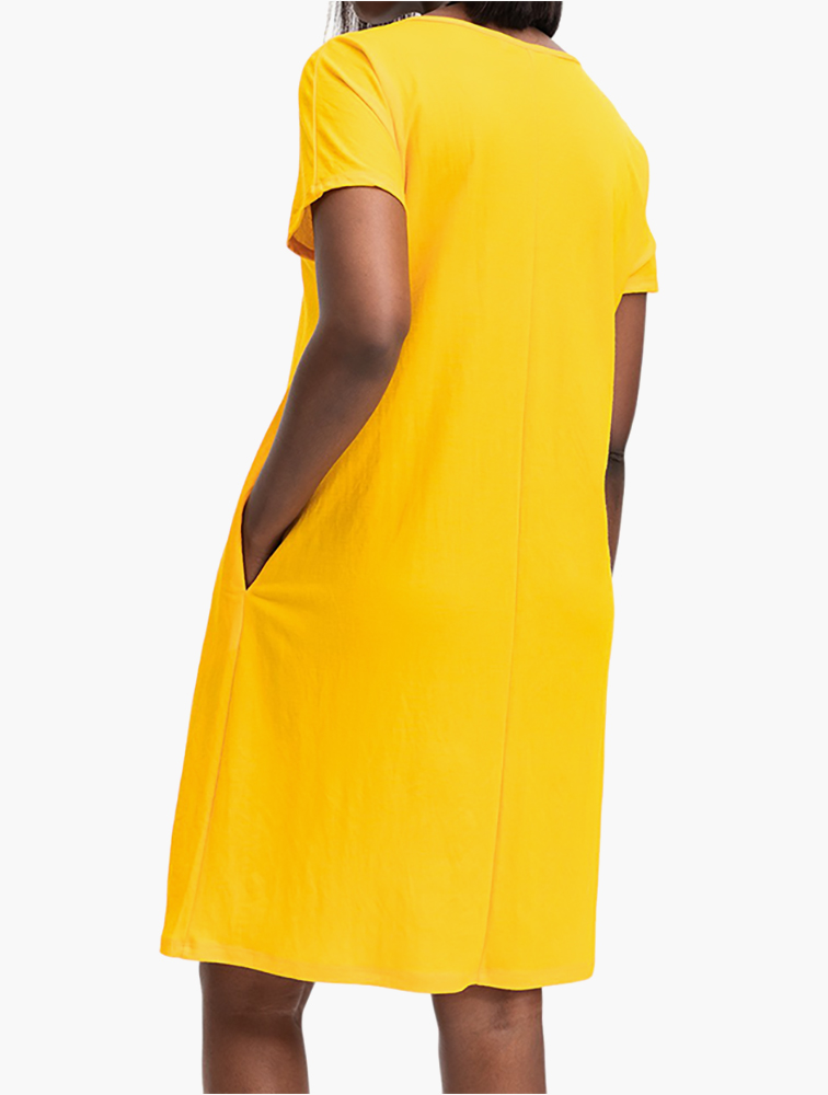 MyRunway Shop Woolworths Yellow V-neck Viscose T-shirt Dress for