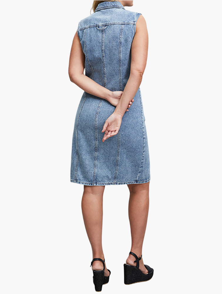 MyRunway | Shop RE: Medium Blue Sleeveless Denim Dress for Women