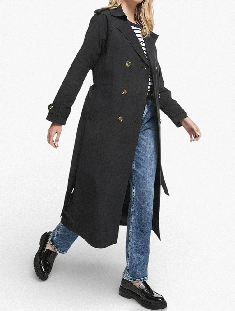 MyRunway | Shop Woolworths Black Classic Trench Coat for Women