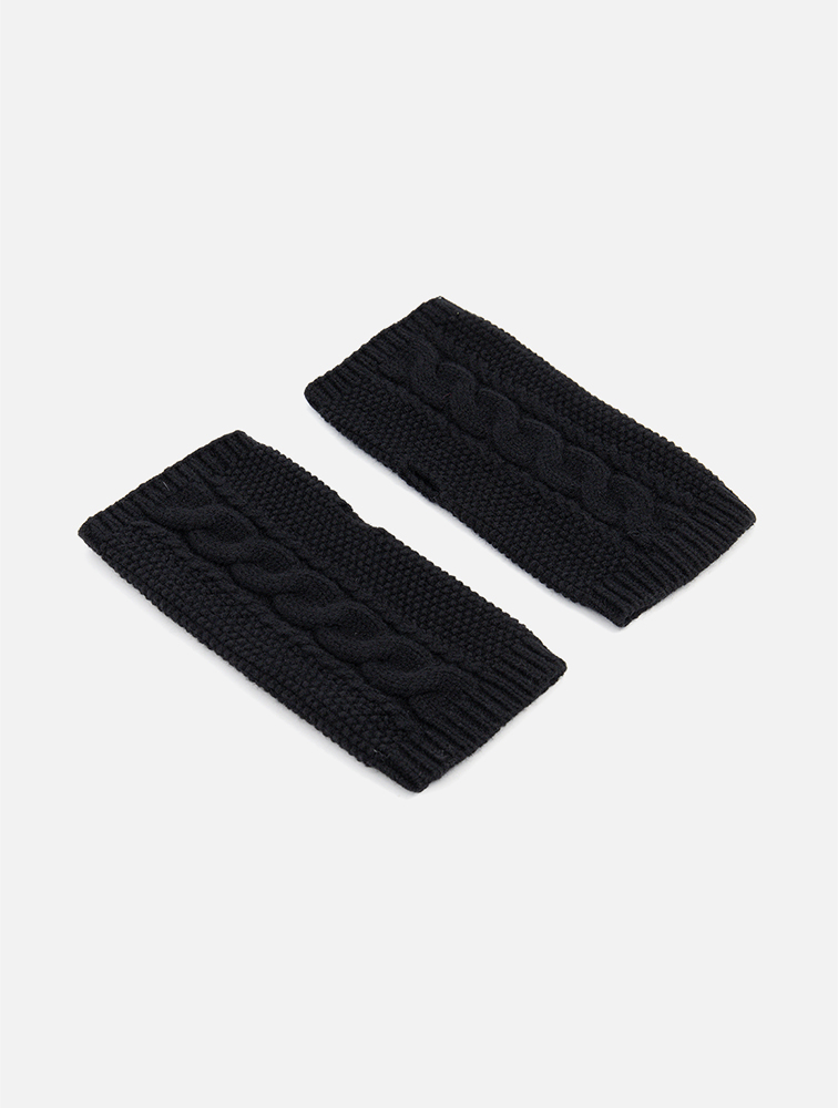MyRunway | Shop Woolworths Black Knit Fingerless Gloves for Women