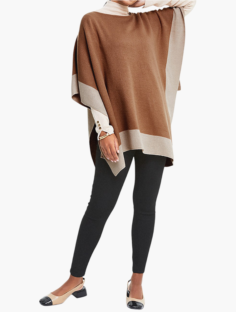 MyRunway | Shop Woolworths Natural Colour Block Knit Poncho for