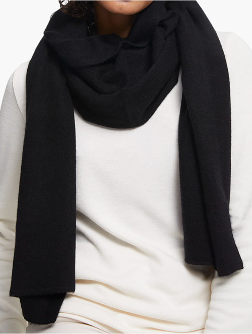 MyRunway | Shop Woolworths Black Plain Cashmere Scarf for Women