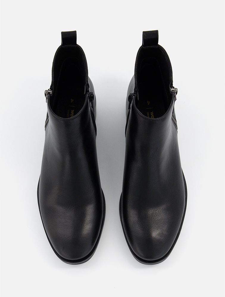 MyRunway | Shop Woolworths Black Double Zip Ankle Boots for Women
