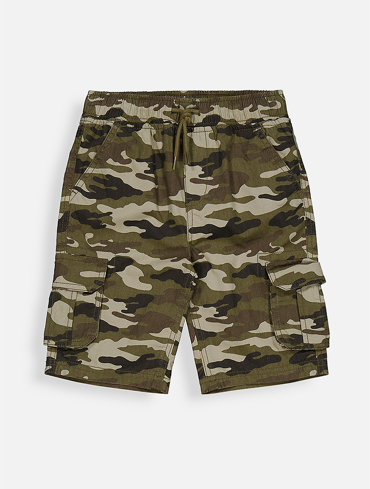 MyRunway | Shop Woolworths Khaki Camo Cargo Cotton Shorts for Kids