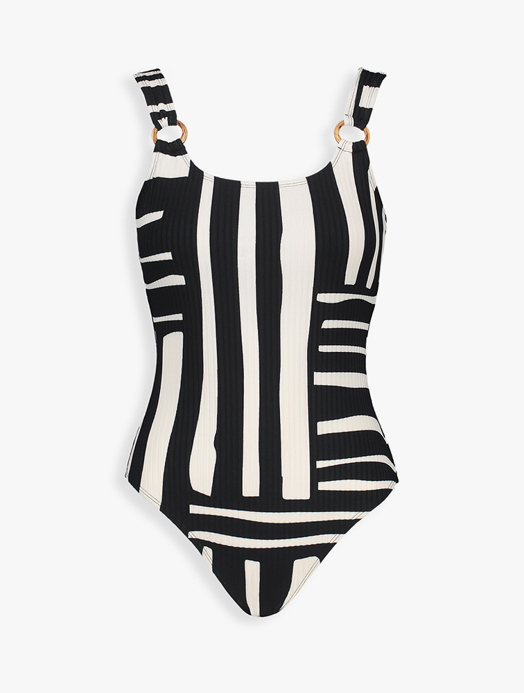 MyRunway | Shop Woolworths Black & Multi Stripe Print One Piece