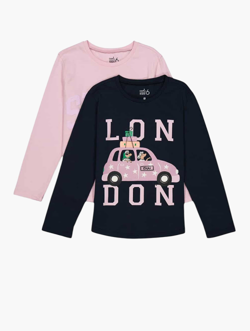 2枚セットnante SUVIN COTTON TEE PINKとNAVY /S MyRunway | Shop Woolworths 2 Pack Navy & Pink London Cotton T