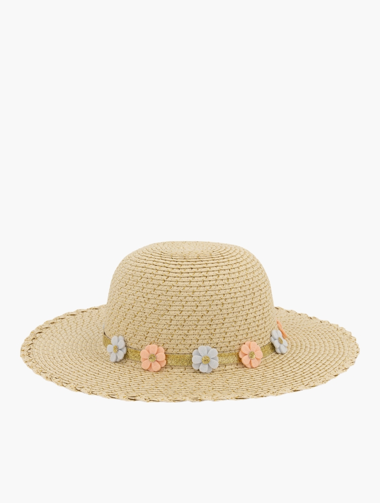 MyRunway Shop Woolworths Natural Woven Flower Straw Hat for Kids