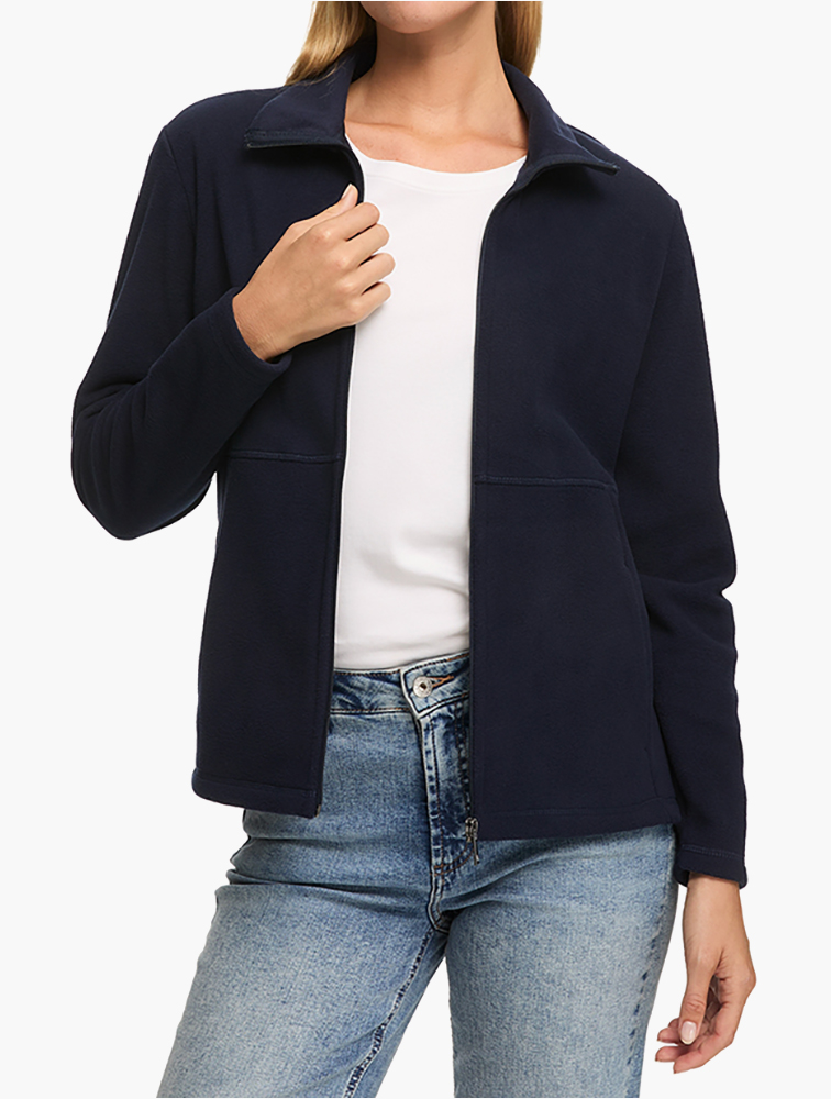 MyRunway | Shop Woolworths Navy Anti Pill Zip Fleece Jacket for