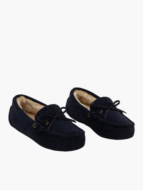 MyRunway | Shop Woolworths Navy Flat & Cushioned Slippers for