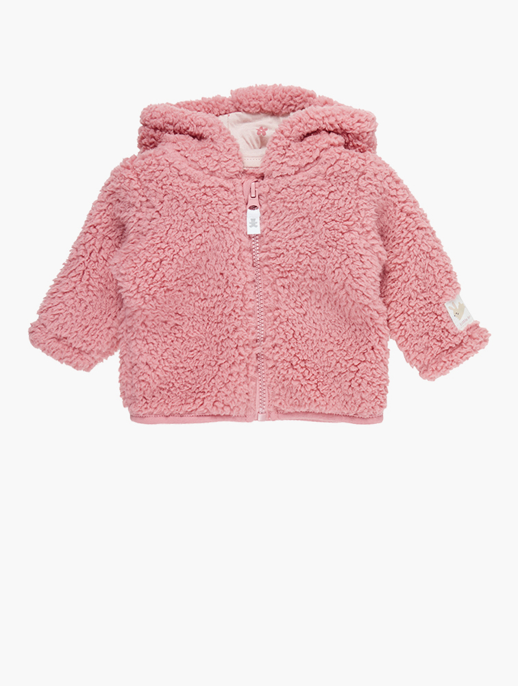MyRunway | Shop Wooliesbabes Dark Pink Fluffy Zip Jacket for Kids