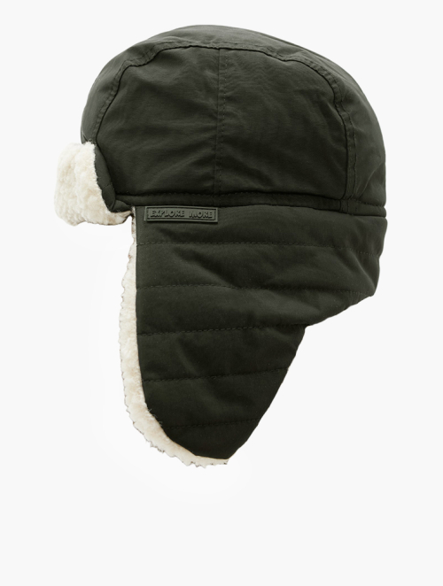 MyRunway | Shop Woolworths Khaki Sherpa Detail Panel Trapper Hat