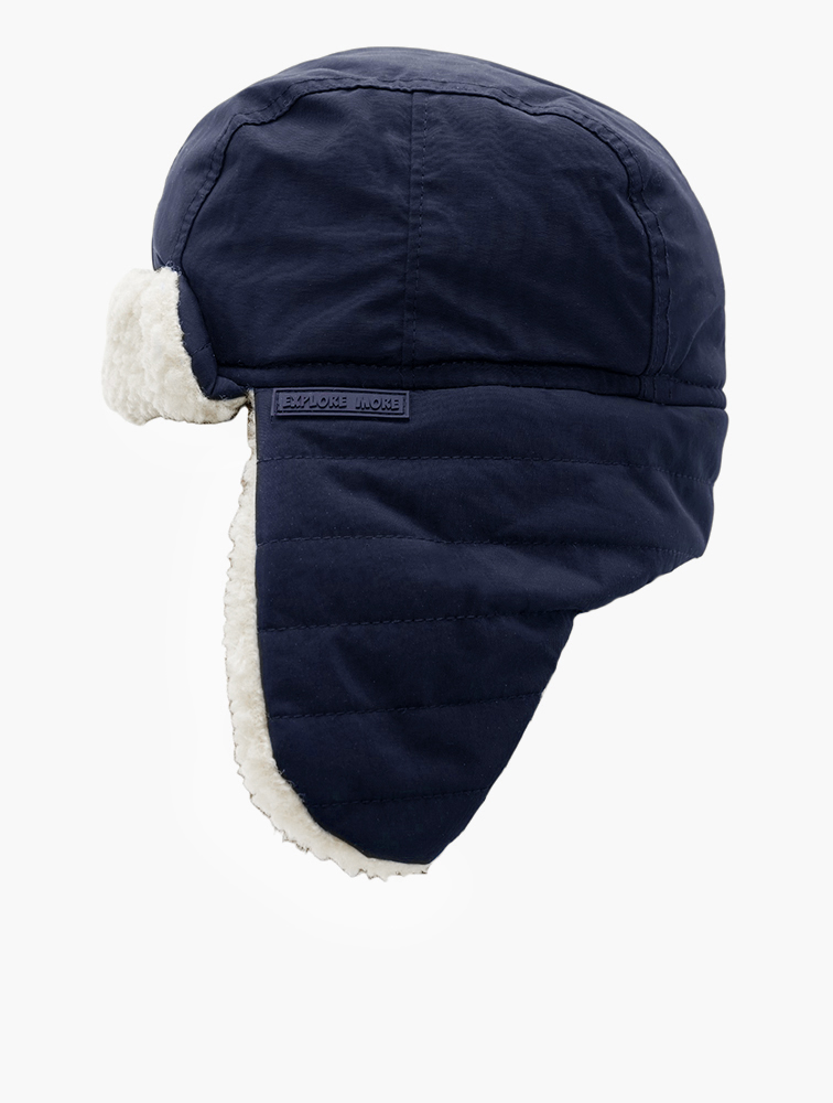 MyRunway | Shop Woolworths Navy Sherpa Detail Panel Trapper Hat