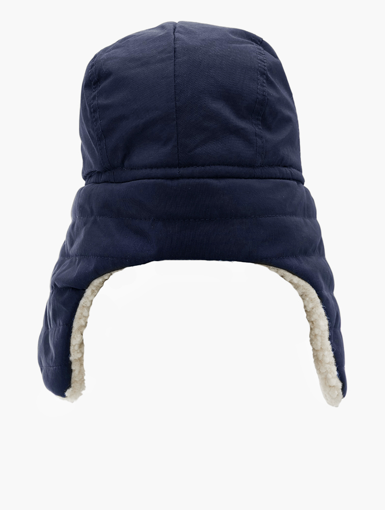 MyRunway | Shop Woolworths Navy Sherpa Detail Panel Trapper Hat