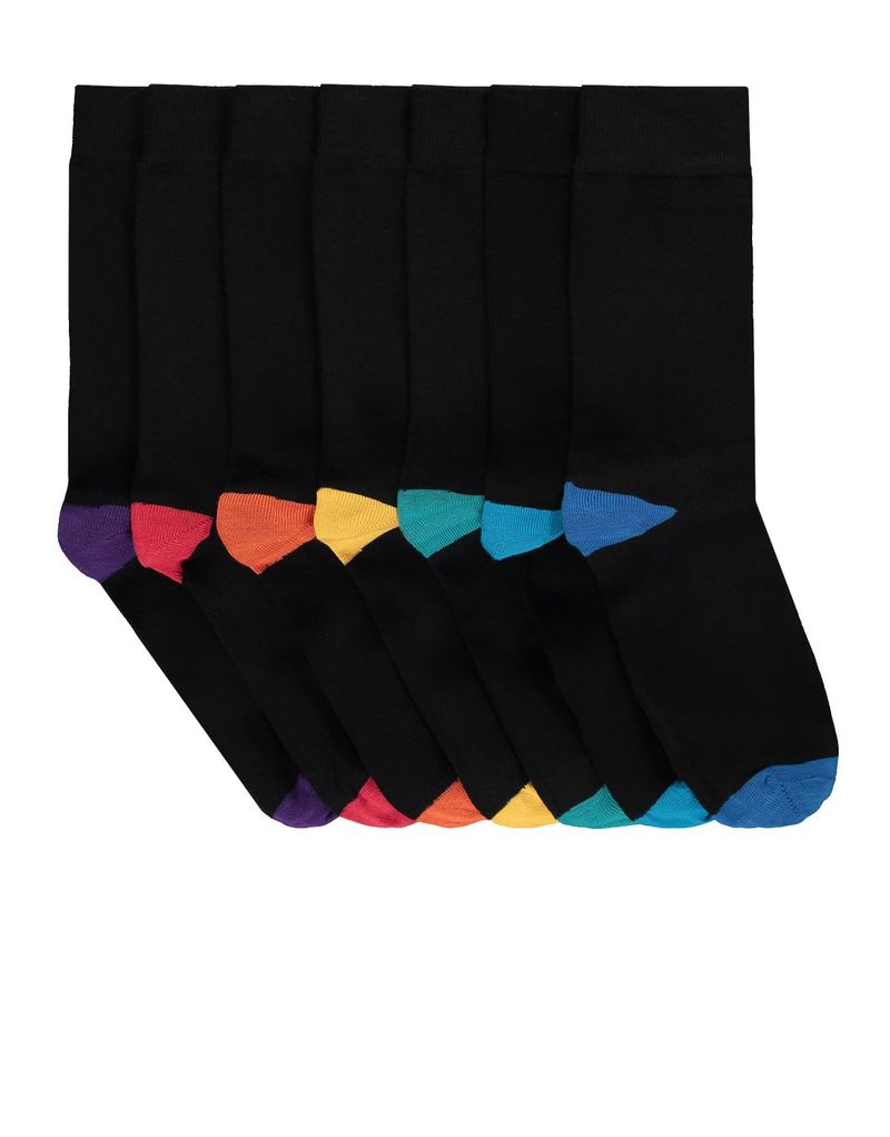 Shop Woolworths Black Colour Cotton Rich Socks 7 Pack for Men from
