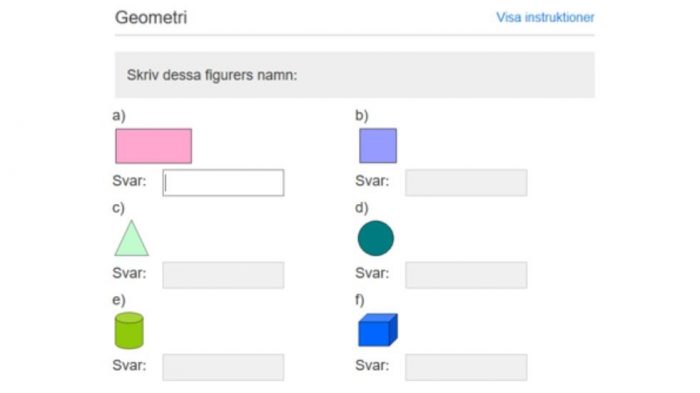 Fråga-Geometri Fråga i kartläggningstest i geometri i ämnet matematik