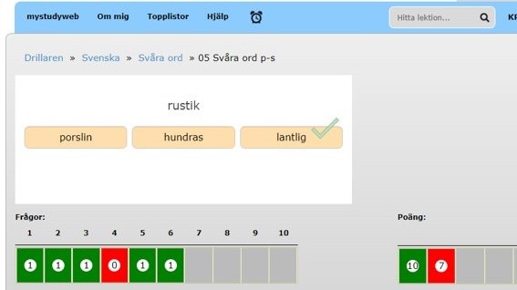 Drillaren Övning i svenska på Drillaren