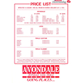1990 Avondale Price List