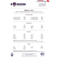 2000 Avondale Price List