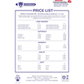 2001 Avondale Price List