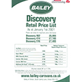 2001 Bailey Discovery Price List
