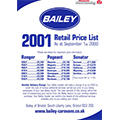 2001 Bailey Price List