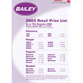 2003 Bailey Price List