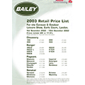 2003 Bailey Show Price List