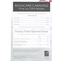 2004 Bessacarr Price List
