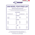2008 Avondale Price List