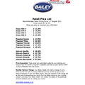 2012 Bailey Price List