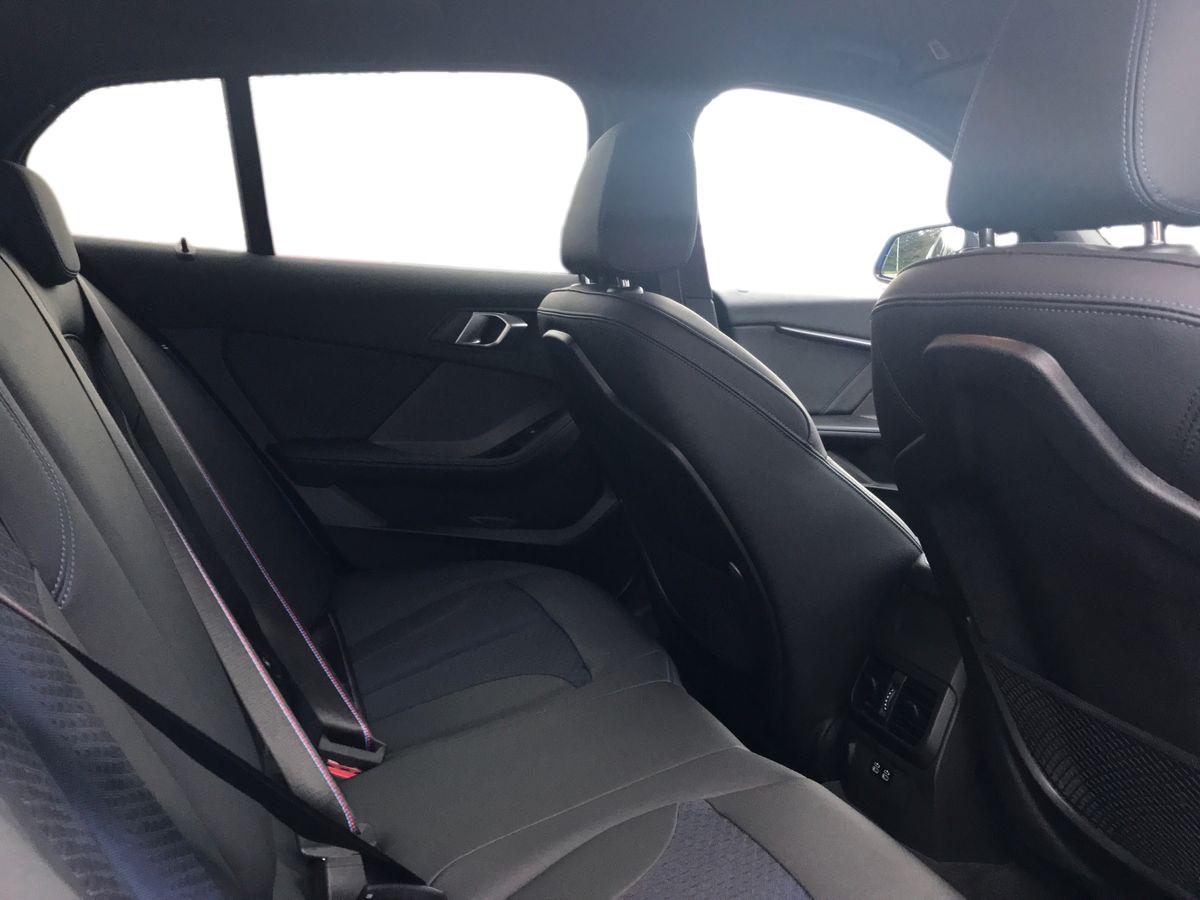 2024 BMW 1 Series BMW 1 SERIES 118i [136] M Sport 5dr Step Auto [LCP] Front sports seats, Height adjustable front head restraints, 3 rear seat head restraints, 3 seat bench in 2nd row, Driver and front passenger seat heating, Child seat ISOFIX attachment for two outer rear seats and front passenger seat with anchorage points, Single front passenger seat, M sport suspension, Anti roll bar front and rear, Drive Performance Control, Twin tube gas filled shock absorbers with degressive characteristic curve, On board computer, Personal Profile, BMW Teleservices, Optimum shift indicator, Oil sensor for level and grade, Check Control warning system for monitoring of lights and door/luggage compartment open warning, Integrated owners handbook, BMW ConnectedDrive online services, Rigidly mounted rear subframe - Multi link construction with separate spring / damper configuration and excellent driving characteristics, Locking wheel bolts, Central locking switch for all doors, fuel filler cap and luggage compartment, Thatcham Cat.1 alarm and immobiliser, Deadlocking function system to all doors, Remote control with integrated key with High-gloss Black inlay and M designation and 1 button for open/ close lock, window, open luggage compartment, Drive away locking system on all doors and luggage compartment with de-activated in iDrive settings, Wheel slip limitation close to the actuator (ARB), Start/stop button illuminated in centre console with keyless engine start and auto start stop deactivation button, Side impact protection, Seatbelt warning, Warning triangle and first aid kit, Tyre pressure monitoring system, BMW emergency call, 2 tone horn, Driver and front passenger seat belt security check, 3 point seatbelts on all seats, front pyrotechnic belt tensioners, stopper and belt force limiters, rear coded belt buckles, Child proof locking system in rear door, Crash sensor activating central locking release, hazard warning lights, fuel cut off, interior lighting + activation of safety battery terminal clamp, Airbags - Front driver/passenger, front and rear curtain head protection, front side, manual deactivation of front passenger airbag, Crash sensor activating of airbags, Unlocking doors, hazard warning lights, interior light, safety battery terminal, Anthracite headlining, Manual adjust steering wheel, Glove compartment, Front armrest, Multi-function controls for steering wheel, Folding rear clothes hook, Storage compartment in luggage compartment, Storage compartment in centre console, Front and rear door pockets with bottle holders, Conditioned based service, Four grab handles integrated in roof lining, Front and rear side armrest integrated into door trim, Driver and front passenger backrest net on rear, Dakota leather upholstery with perforation and contrast stitching, Driver side folding compartment in instrument panel, 12V power socket in front centre console with blanking plug, Type C two USB ports in rear centre console, Stowage of the parcel shelf in luggage compartment trim, 3 spoke sports leather steering wheel with black leather and stitching, pearl chrome decorative finish, specific M Badge, Two front centre console cupholders, Luggage compartment for bag hooks on left and right, foldable luggage compartment liner and two lashing eyelets, Luggage compartment for bag hooks on left and right, foldable luggage compartment liner and four lashing eyelets, Cargo function on 2nd seat row, Black boot net with lashing eyes, Body colour door handles, Shark fin antenna, Visible VIN plate, Front and rear bumper system with replaceable deformation elements, Lightweight engineering, Chrome 'M' logo side designation, Body colour roof trims, Fading support, Matt black air guide grilles, Chrome kidney grille frame with Satin Aluminium struts, Front door sill finishers in black plastic with M designation in metallic look, High gloss shadowline window frame, Recess cover mirror frames and B/C pillar embelisher trim, Model designation on electric bootlid, Chrome exhaust twin tailpipes round 90mm in left, Matt black wheel arch trim, Rear side wing doors, High level third brake light, Follow me home headlights, Automatic headlight beam throw control, Welcome lighting, LED daytime running lights, LED Headlights, LED front fog lights, Rear fog lights, Direction indicator side lights in exterior mirrors, Nearside reverse light in rear light cluster, LED eyebrow turn indicators, Preparation for high beam assistant, Auto dimming rear view mirror, Body colour mirror caps, Heated, electrically adjustable exterior mirror aspheric on driver side, convex on passenger side, Folding side mirrors with auto dimming/folding wing mirrors with auto dimming, Electrically adjustable exterior mirror with mirror adjustment switch on drivers armrest and aspheric on driver side, convex on passenger side, Cornering brake control, Dynamic Traction Control - DTC, Brake drying, Front and rear disc brakes, Anti lock braking system (ABS) with brake assist, Braking readiness, Dynamic stability control + (DSC+), City braking function, Electrically operated hand brake including automatic hold function, Comfort modes, Lane departure warning system, Cruise control with brake assist, Speed limiter, Attentiveness assist, Active guard plus, Cruise control with speed limiter, Front axle single joint with specific axle kinematics to minimise drive influences on steering + provide increased rigidity agile driving behaviour, Speed limit Info including no-overtaking indicator, Ambient interior lighting, DAB Digital radio, Stereo speaker system with 2 mid range speakers in the front door trims and rear parcel shelf + 2 central bass speakers underneath the front seats, Interior lights pack - 1 Series, Connected pack professional - 1 Series, M Sport exterior styling aerodynamics pack - 1 Series, Additional interior lighting pack - 1 Series, Additional storage compartment pack - 1 Series, BMW live cockpit professional pack- 1 Series, Additional storage compartment pack with code 493 -1 series, Electronic differential lock, 7 speed automatic transmission with double clutch technology, Petrol Particulate Filter, High precision injection, Balancer shaft, VALVETRONIC engine management, Aluminium lightweight construction, Double VANOS twin scroll turbocharging system, Velour floor mats, Floor mats in anthracite velour with contrasting colour seam to match contrast stitching on instrument panel, Rear window wiper, Green tinted heat protection glazing, Front and rear electric windows with open and close fingertip control, anti trap facility and comfort closing, Automatic windscreen wipers and automatic headlight, Integrated front windscreen with washer jets, Reduced rolling resistance tyres, Electrically powered 12V compressor, Eco pro mode, Pull away assistant, Two zone automatic air conditioning, Contrast stitching on instrument panel, 18" Burnished M double spoke bi-colour alloy wheels finished in orbit grey - style 819M, Sun visors with vanity mirrors and insert tab, Bluetooth / WiFi interface for wireless connection of mobile terminal devices and audio streaming, Trailer stabilisation logic - vehicle photo 7 for sale on PureCar