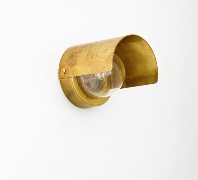 Alba monocle  applique d exterieur outdoor wall light  contain alb 127 brushed brass  design signed nedgis 137623 product