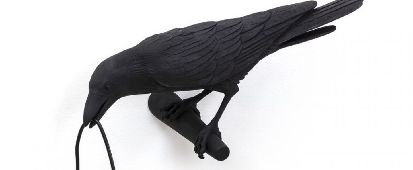 Applique d exterieur bird lamp looking left outdoor noir l32 8cm h14 5cm seletti normal