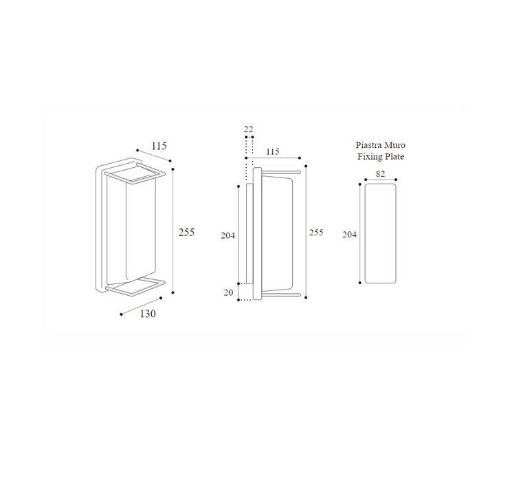 Ice cubic rectangular 3412 quel designer studio moretti luce applique d exterieur  moretti luce 3412 e27 ar  design signed nedgis 191098 product