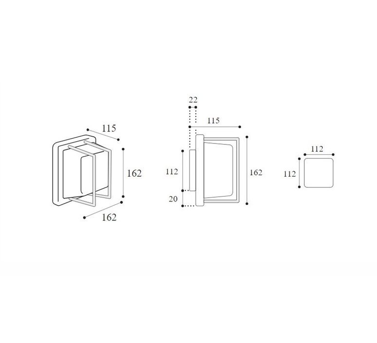 Ice cubic square 3406 quel designer studio moretti luce applique d exterieur  moretti luce 3406 gx53 ar  design signed nedgis 191079 product