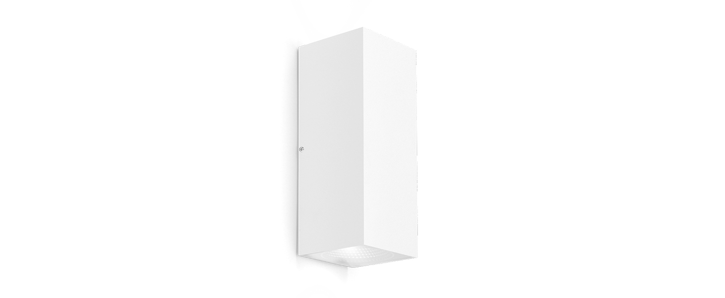 Applique d exterieur train 2 0 blanc ip65 led 3000k 2x280lm o5cm h12cm wever ducre normal