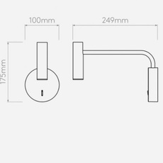 Applique murale, orientable, LED, Ginger A , interrupteur, branchement sol,  chêne, Ø55,5cm - Marset - Luminaires Nedgis