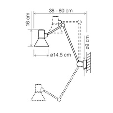 Type 80 w2 avec cable  sir kenneth grange applique liseuse wall reading light  anglepoise 33099  design signed nedgis 146546 thumb