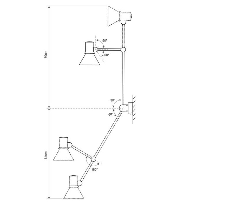 Type 80 w2 avec cable  sir kenneth grange applique liseuse wall reading light  anglepoise 33099  design signed nedgis 146547 product