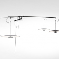 Applique murale à bras, LED, 2700k, 698lm, pivotante, Ginger A XL 42, avec  interrupteur, chêne, L132cm - Marset