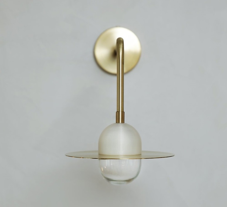 Alba arm  applique murale  contain alb 114 brushed brass trasparent glass  design signed nedgis 203515 product