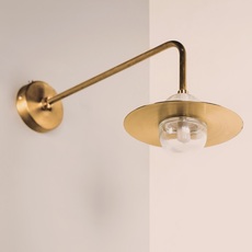 Alba arm sudio contain applique murale wall light  contain alb 114 brushed aged brassed clear glass  design signed nedgis 137120 thumb