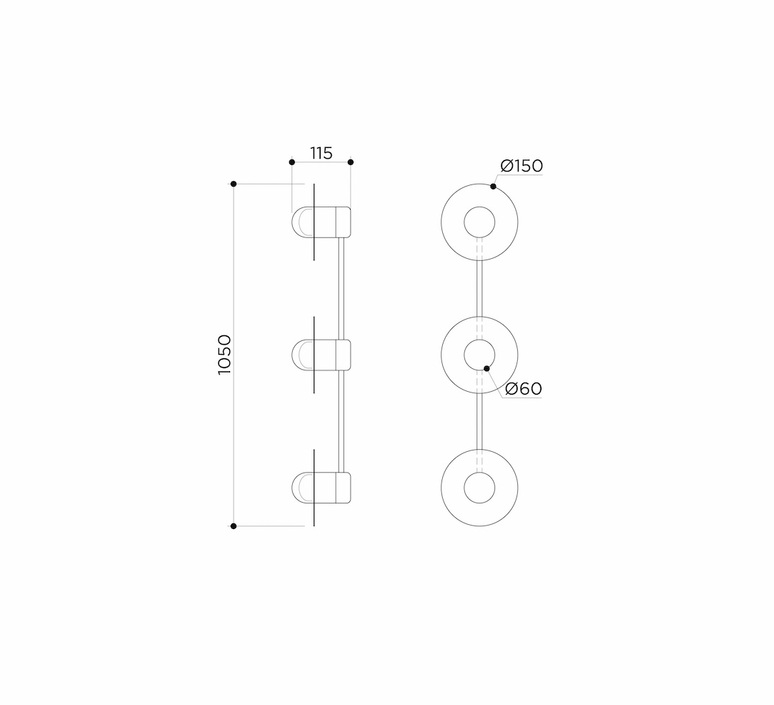 Alba triple mauricio obarrio applique murale wall light  contain alb 112 brushed brassed 15  design signed nedgis 138243 product