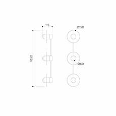 Alba triple mauricio obarrio applique murale wall light  contain alb 112 brushed brassed 15  design signed nedgis 138243 thumb