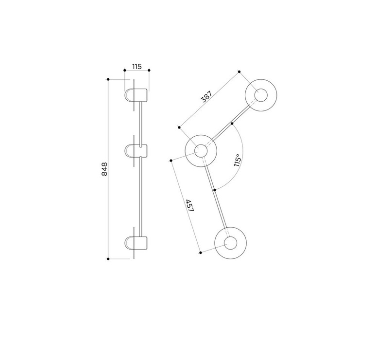 Alba triple wall angle  applique murale  contain alb 133 brushed brass transparent glass  design signed nedgis 203535 product