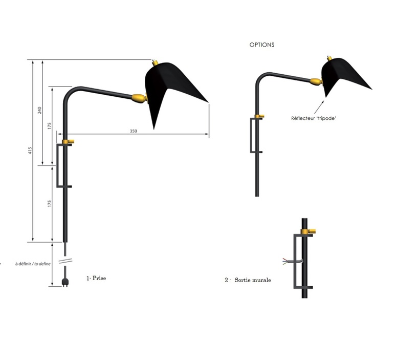 Antony switch wall serge mouille editionssergemouille apant noir platine luminaire lighting design signed 20834 product