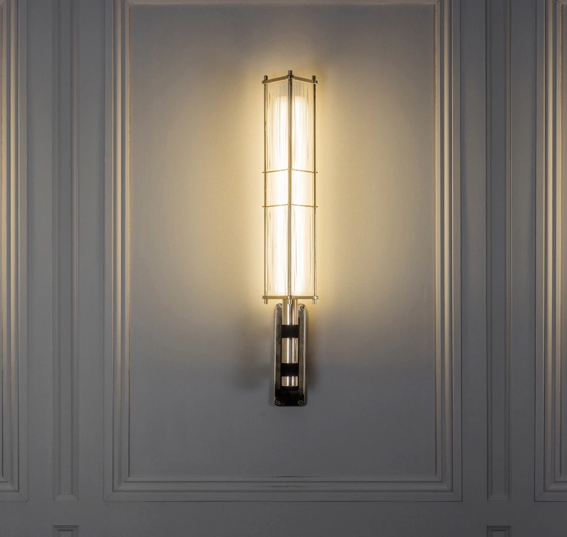 Wall light, Arbor, brass, white, Ø17cm, H75cm Bert Frank